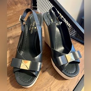 New Kate Spade Navy Wedges